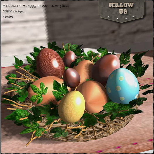 !! Follow US !! Happy Easter nest (blue) COPY version