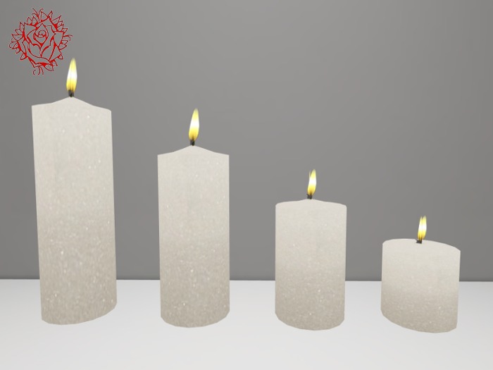 4 Large White Candles
