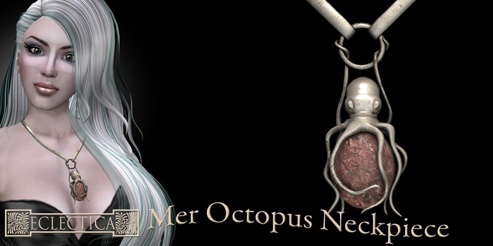 Eclectica Octopus Neckpiece-Coral 