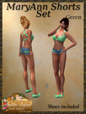 *Goddess* MaryAnn Gingham Top & Shorts Set - Green