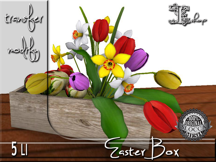 Terrashop-Easter Box with Eggs and Flowers MT