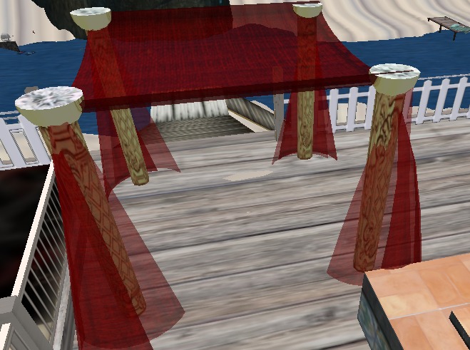 Red curtains