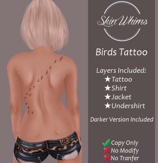 Vee :: Flying Birds Back Tattoo {Wear Me}