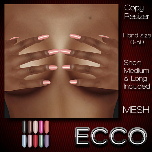 .:ECCO:. Mesh Nails Rich 2 - Oval 10 Color HUD