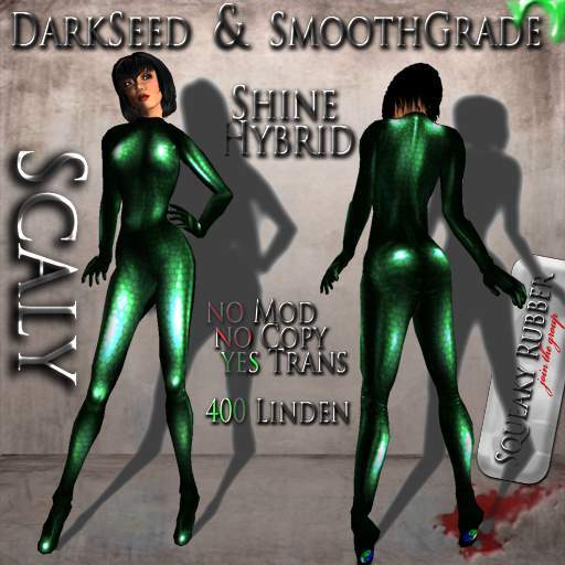 SCALY Latex Catsuit, GREEN (-m-c+t)