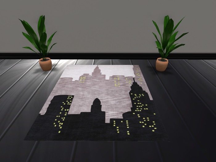 Black City View Rug