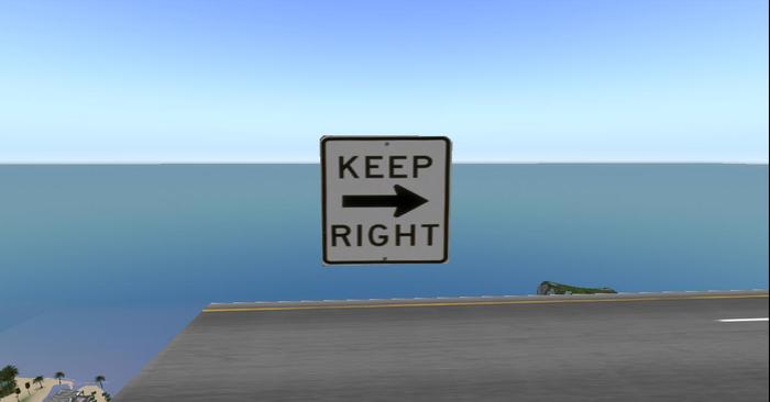Road Sign Directional -  Keep Right - copy / modify / re size