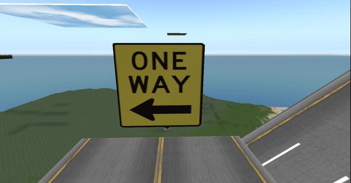 Road Sign Directional - One Way copy / modify / re size