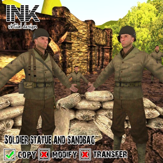 Soldier Statue and sandbag