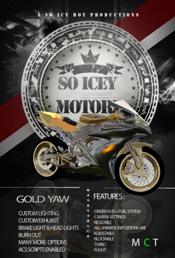 ...:So Icey Motorz:...Gold Yaw 1000 Bike GT (M) Boxed