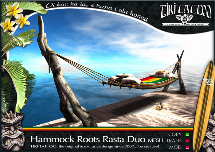 Tiki Tattoo - COPY - Hammock Roots DUO - Blue Hibiscus  Mesh