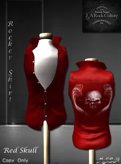 Rocker Shirt Red Skull