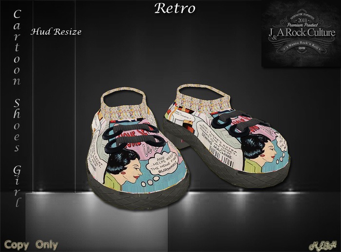 Cartoon Shoes Girl Retro