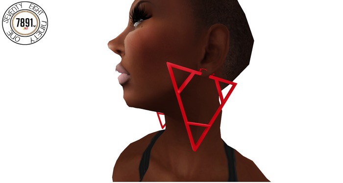 [7891.] Tribeca Earrings - Red (W\Resize)