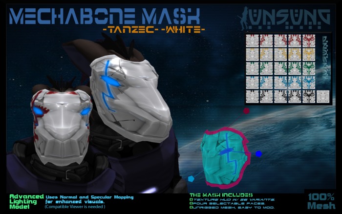 [Unsung] Mechabone Mask - Tanzec - White
