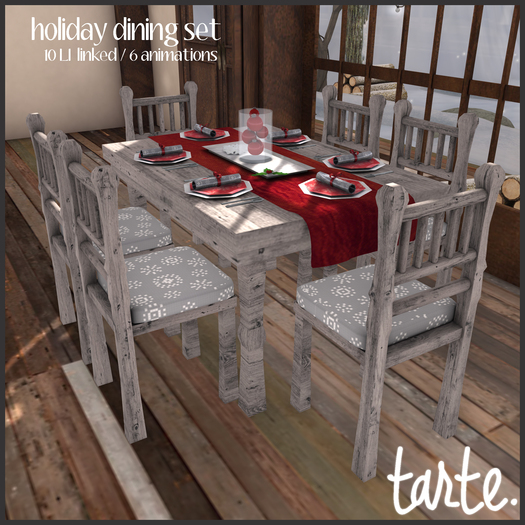 tarte. holiday dining set