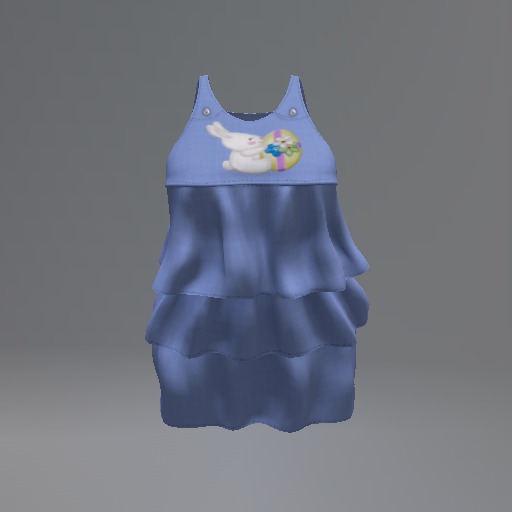 Blue Easter Bunny Mesh Ruffle Dress