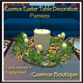 Cosmos Easter Table Decoration Blue & Yellow Pansies (Box)