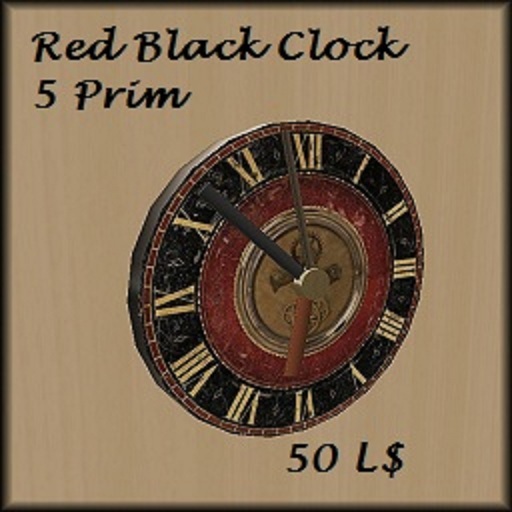 Red Black Antique Clock