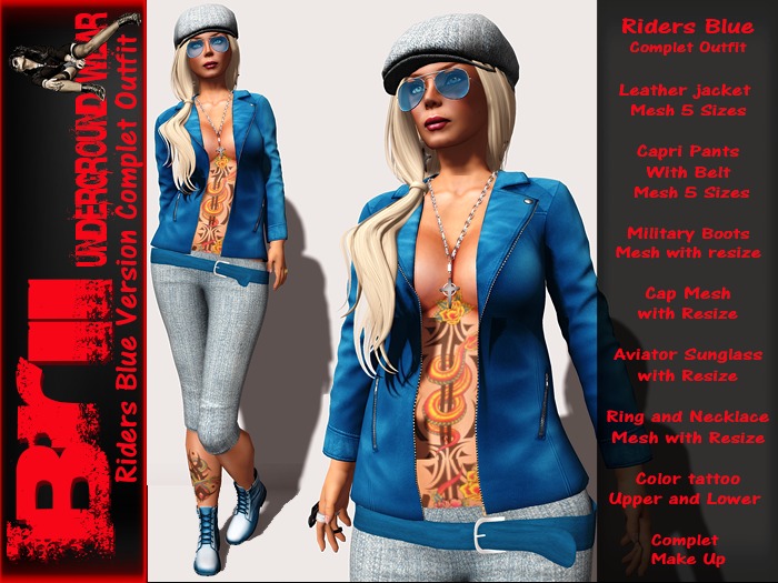 **RIDERS BLUE COMPLET OUTFIT **Brii Underground**