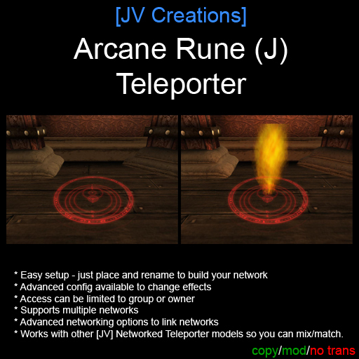 Arcane Rune (J) Networked Teleporter - Perfect for Medieval builds - Easy Setup
