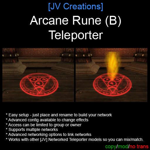Arcane Rune (B) Networked Teleporter - Perfect for Medieval builds - Easy Setup