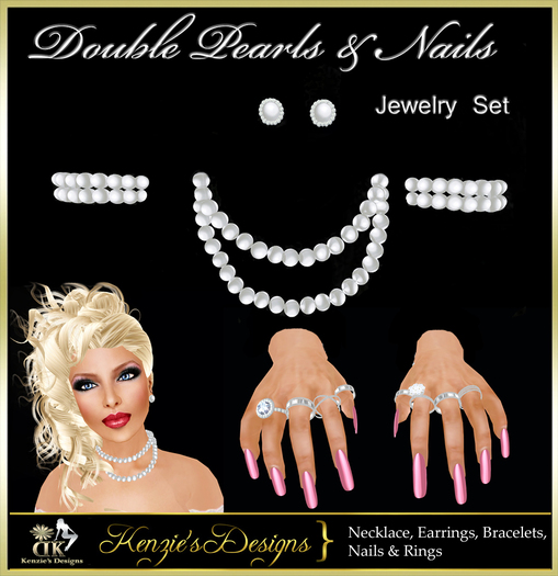 Double Pearls Jewelry & Nails Set