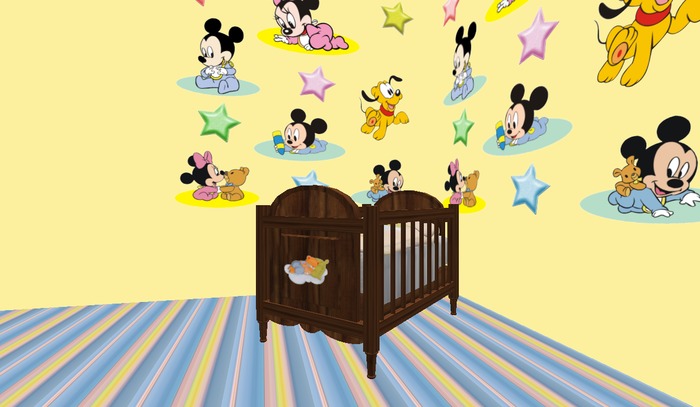 Wood Crib - Goodnight - partial mesh