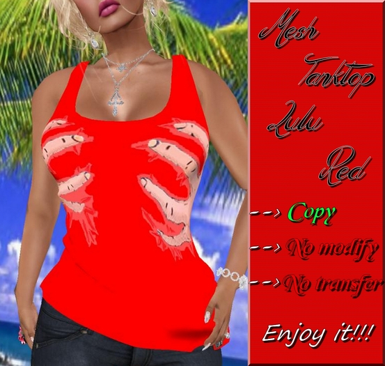*^*B-Edel*^*Lulu Red MESH Tanktop