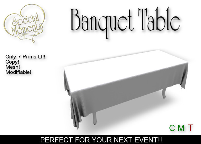 Banquet Table v2- Mesh!!  Copy!(Promo Price)