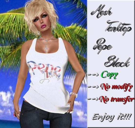*^*B-Edel*^*Pepe White MESH Tanktop