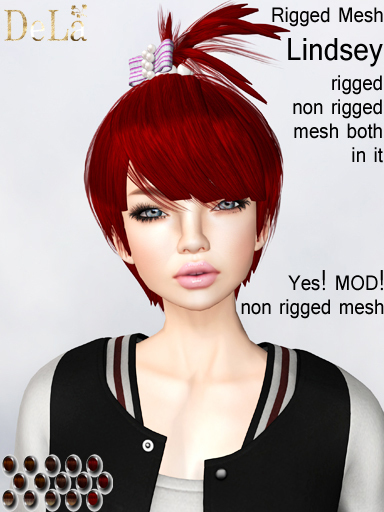 =DeLa*= Mesh Hair "Lindsey" Reds