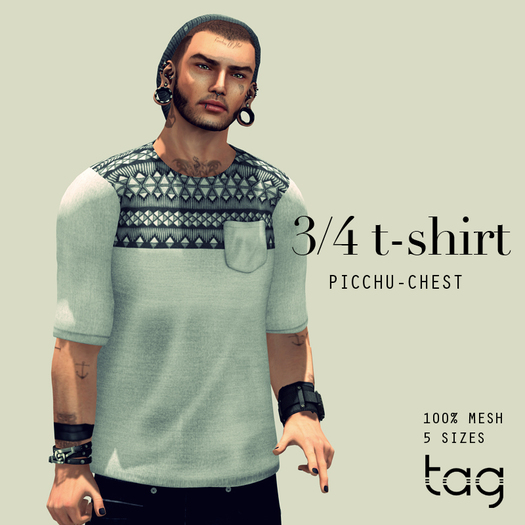 tag. 3/4 t-shirt [picchu-chest]