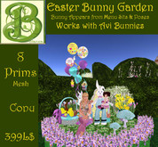 Gift Giving Easter Bunny Picture Garden Mesh  8 Prims