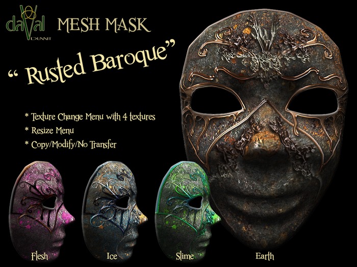 daVal Masks - Rusted Baroque TX