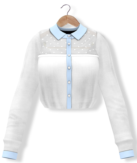 [MotiAme] Sheer blouse - Blue