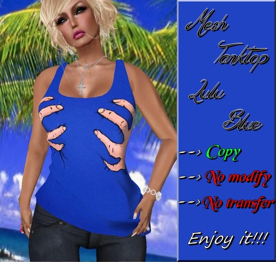 *^*B-Edel*^*Lulu Blue MESH Tanktop