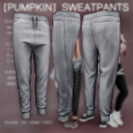 [Pumpkin] Sweatpants (grey; DEMO)