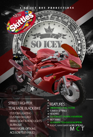 ....So Icey Motorz:..Street Fighter Red and Snow Bike Boxed