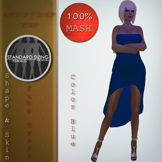 KS Design - Tube Point Dress Blue