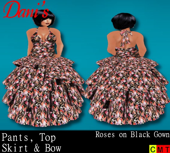 *Dani's* Roses on Black Gown