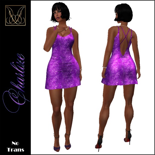 JCD Charlize Purple Mesh Mini Dress