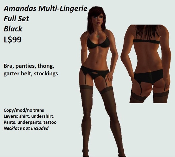Amandas Lingerie Set Black