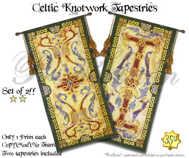 *PV* Celtic Knotwork Tapestries - SET OF TWO!