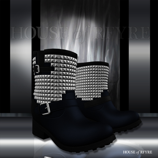 RFYRE GARRISON STUDDED  LEATHER BOOTS - BLACK [B]