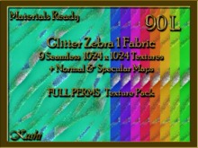 *Kushi* Glitter Zebra 1 Fabric Seamless Texture Pack Full Perms Materials Ready High Res 1024x1024 Tileable Repeating