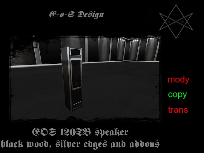 EOS 120 TB speaker black wood silver addons + silver edges