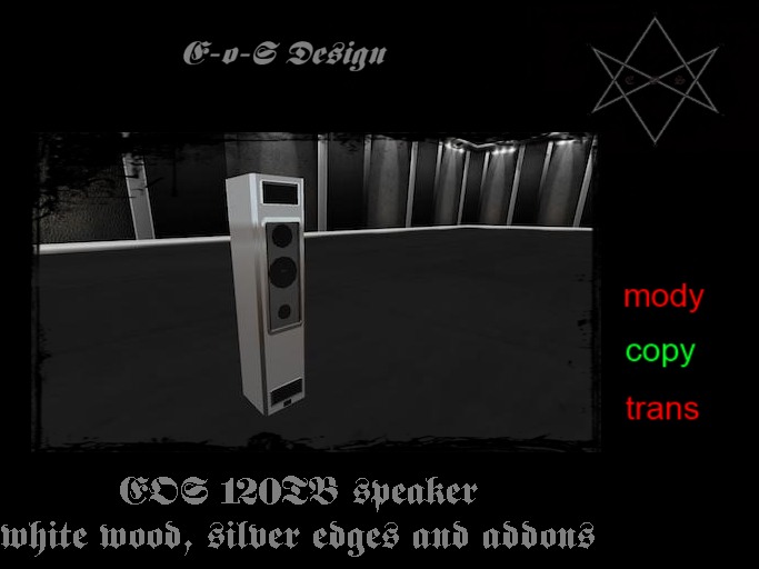 EOS 120 TB speaker white wood silver addons + silver edges