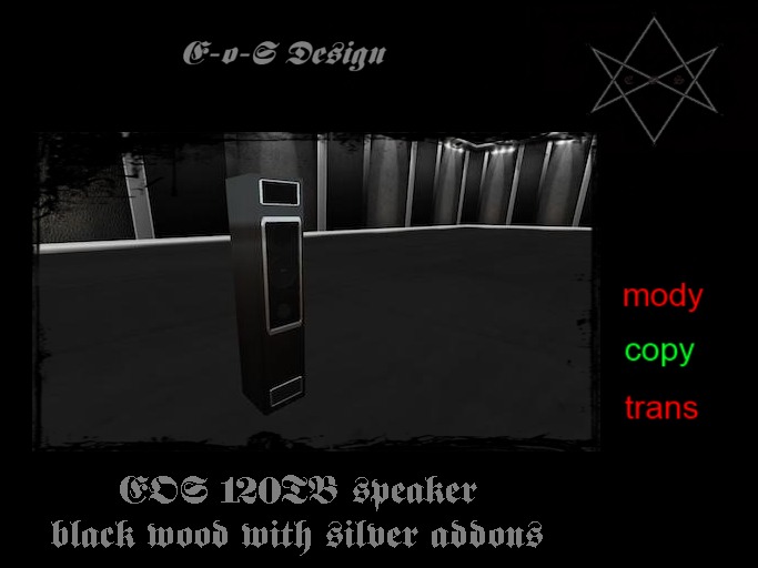 EOS 120 TB speaker black wood silver addons