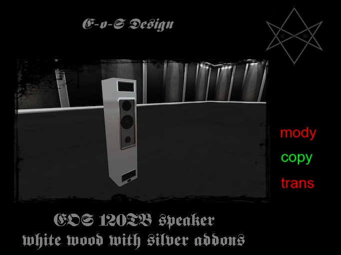 EOS 120 TB speaker white wood silver addons